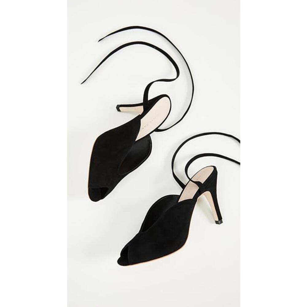 Loeffler Randall Mila Black Suede Slingback D'Orsay Pumps Womens Sze 7.5 B